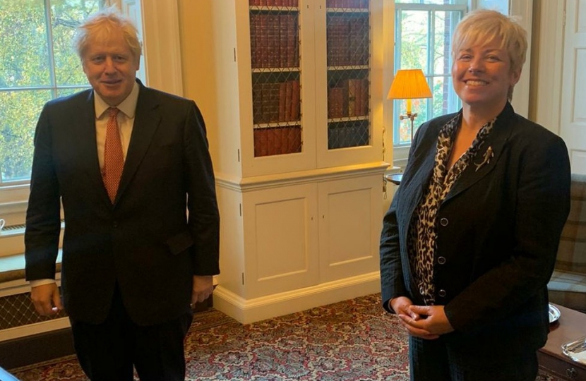 Prime Minister Boris Johnson with MP for Great Grimsby Lia Nici.